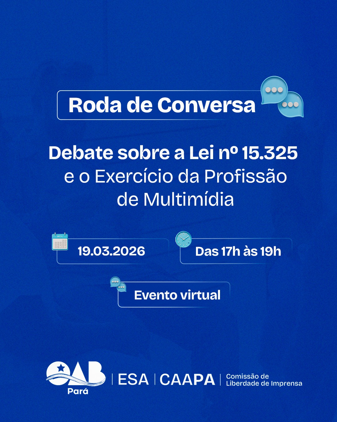 Roda de conversa sobre a nova Lei nº 15.325 e o exercício da profissão de Multimídia